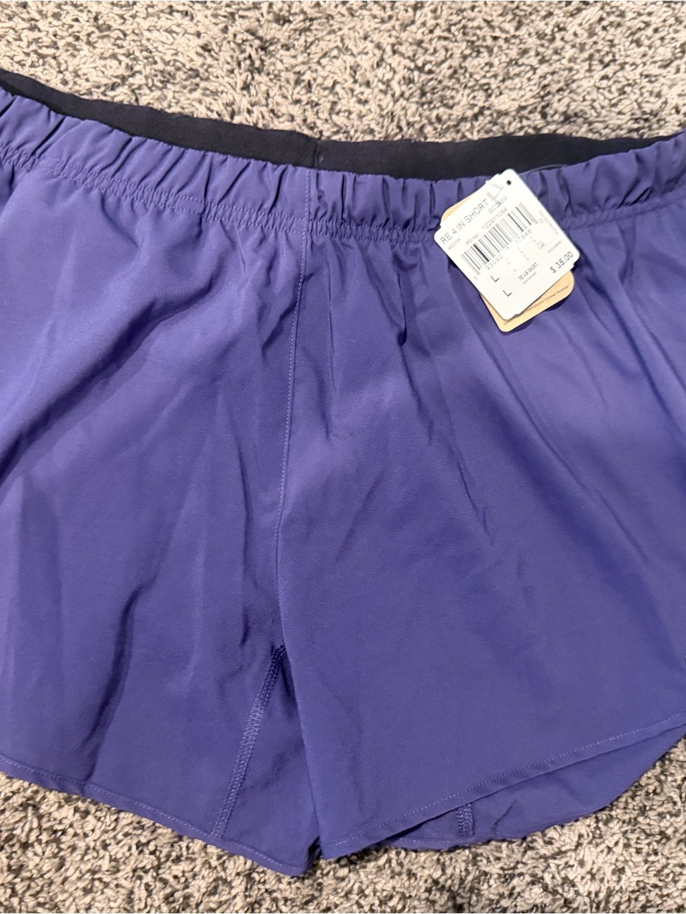Reebok Purple Women’s Athletic Shorts with Black Waistband